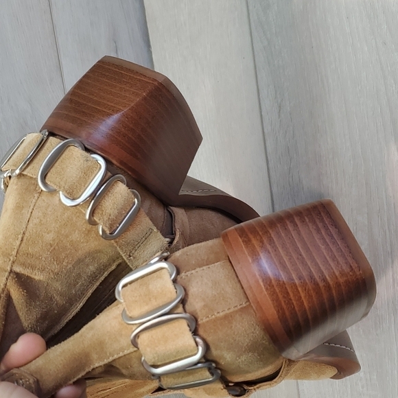 NEW Sam Edelman Womens Bellamie Camel Western Boho Heels Square Toe shoes - Picture 8 of 15